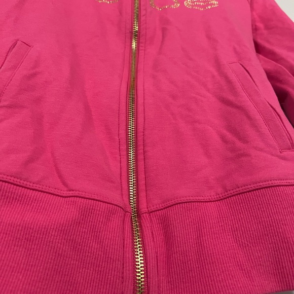 Gold rhinestone Bebe zip up sweater - Picture 5 of 7